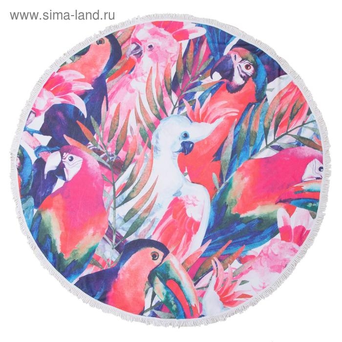 Полотенце пляжное Этель "Тропики", d 150 см, микрофибра, 100% п/э