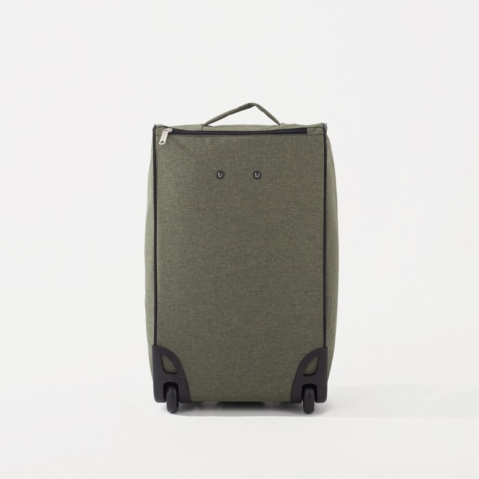 Чемодан малый 36 л (S), &laquo;Фабрика КАРТЕКС&raquo;, отдел на молнии, наружный карман, 2 колеса, цвет хаки