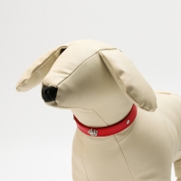 Ошейник "Корона" с металлическим декором и со стразами, 36 х 1,4 см, ОШ 24-31, красный Ошейник "Корона" с металлическим декором и со стразами, 36 х 1,4 см, ОШ 24-31, красный