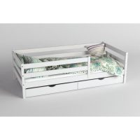 Кровать Сева, спальное место 1600х800, Белый/Массив Берёзы