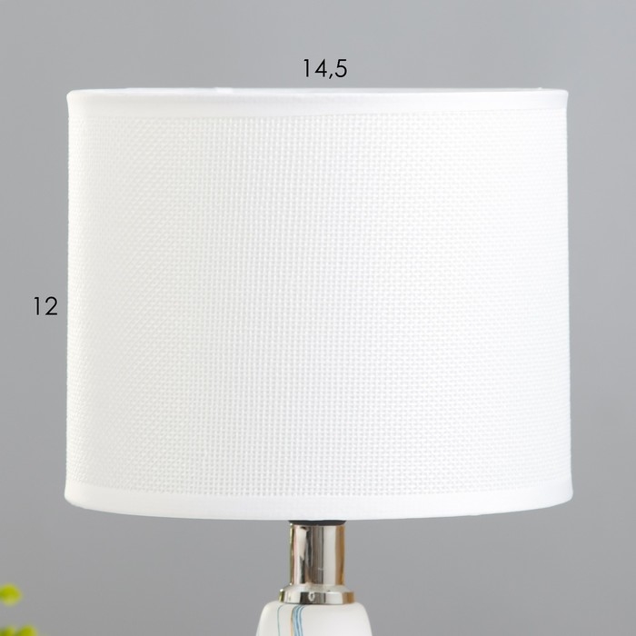 Настольная лампа Настольная лампа "Канон" 1хE14 белый-голубой 15х15х28 см RISALUX