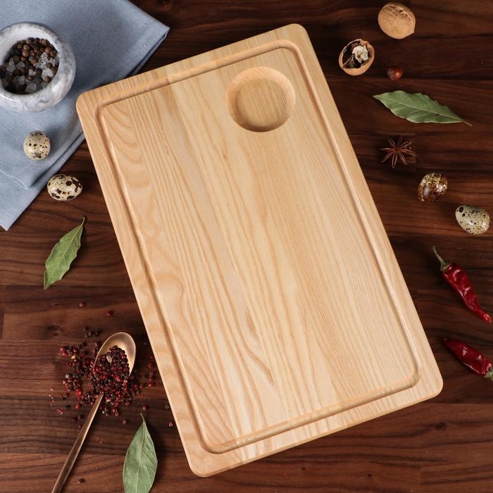 Доска разделочная "Прямоугольная", для сервировки и подачи, 40х25 см, массив ясеня