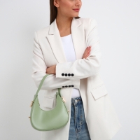 Сумка женская багет на молнии, цвет зелёный