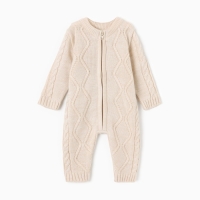 Комбинезон вязаный детский MINAKU, цвет бежевый, рост 68-74 см