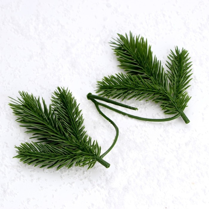 Декор &laquo;Веточка ели&raquo;, набор 10 шт., размер 1 шт. &mdash; 13 &times; 9 &times; 3 см