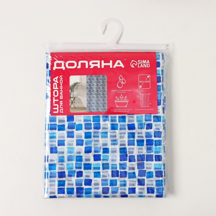 Штора для ванной Доляна &laquo;Плитка&raquo;, 180&times;180 см, PVC