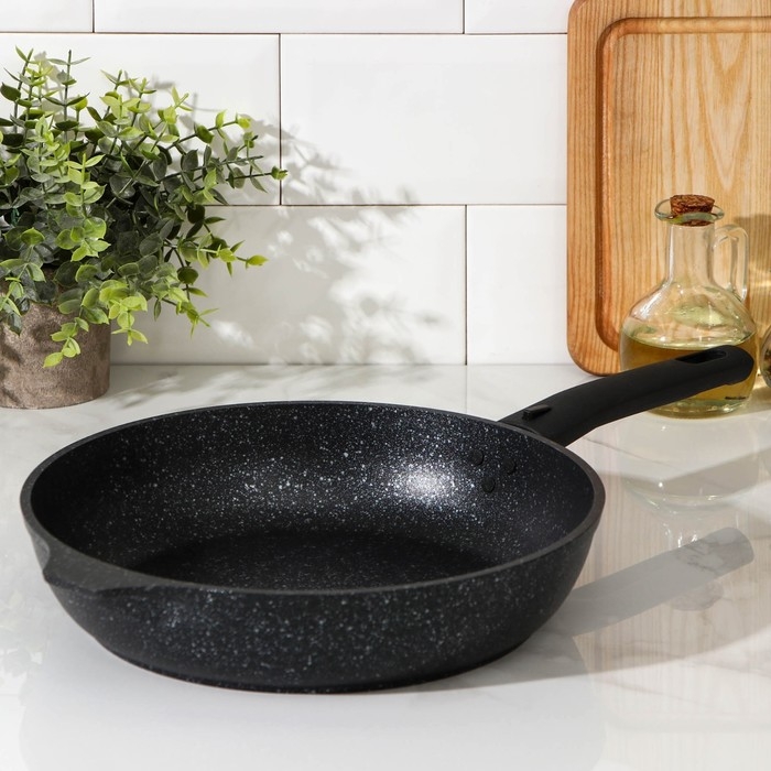 Сковорода, d=26 см, съёмная ручка, антипригарное покрытие, цвет тёмный мрамор Сковорода, d=26 см, съёмная ручка, антипригарное покрытие, цвет тёмный мрамор