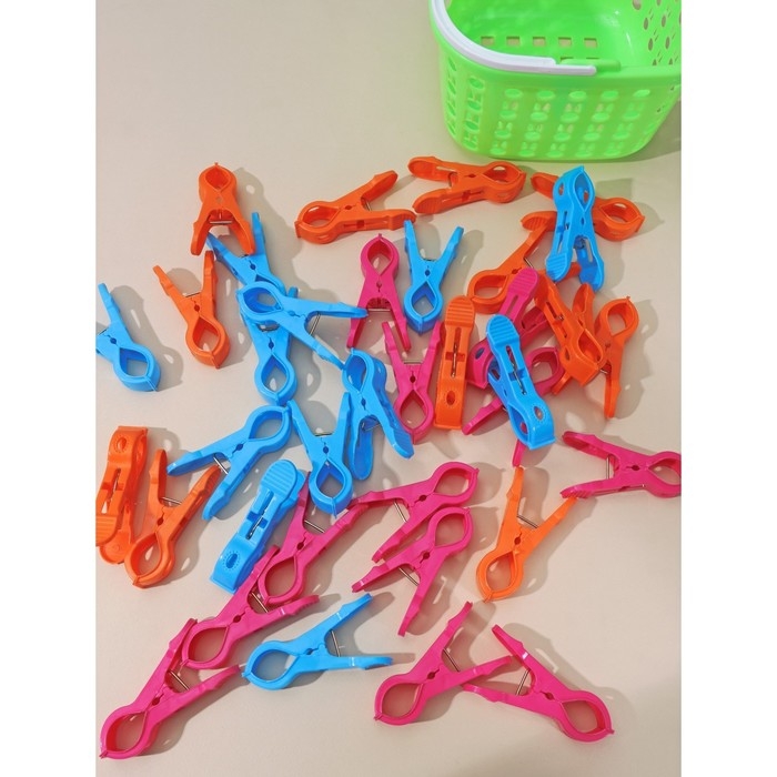 Прищепки бельевые в корзинке Доляна, 7,5 см, 36 шт, цвет МИКС