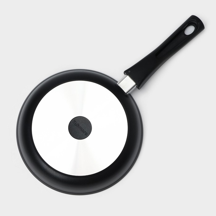Сковорода &laquo;Традиция&raquo;, d=22 см, стеклянная крышка, съёмная ручка, антипригарное покрытие, цвет чёрный