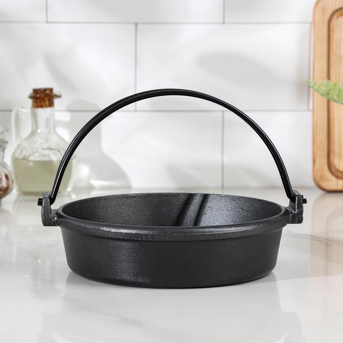 Котелок чугунный, 20×5,5 см, с ручкой Котелок чугунный, 20×5,5 см, с ручкой