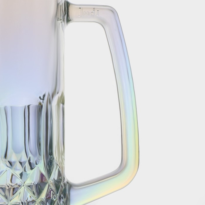 Кружка стеклянная для пива «Кристалл», 500 мл, цвет перламутровый Кружка стеклянная для пива «Кристалл», 500 мл, цвет перламутровый