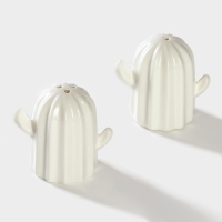 Набор фарфоровый для специй на подставке из бамбука BellaTenero «Кактусы», 12×12,5×10 см, цвет белый Набор фарфоровый для специй на подставке из бамбука BellaTenero «Кактусы», 12×12,5×10 см, цвет белый