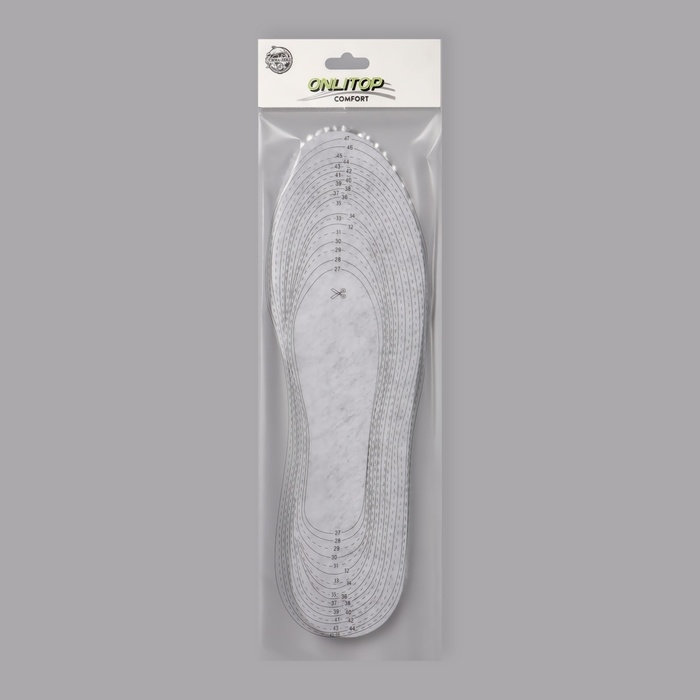 Стельки для обуви, утеплённые, универсальные, 25-46 р-р, 29 см, пара, цвет серый