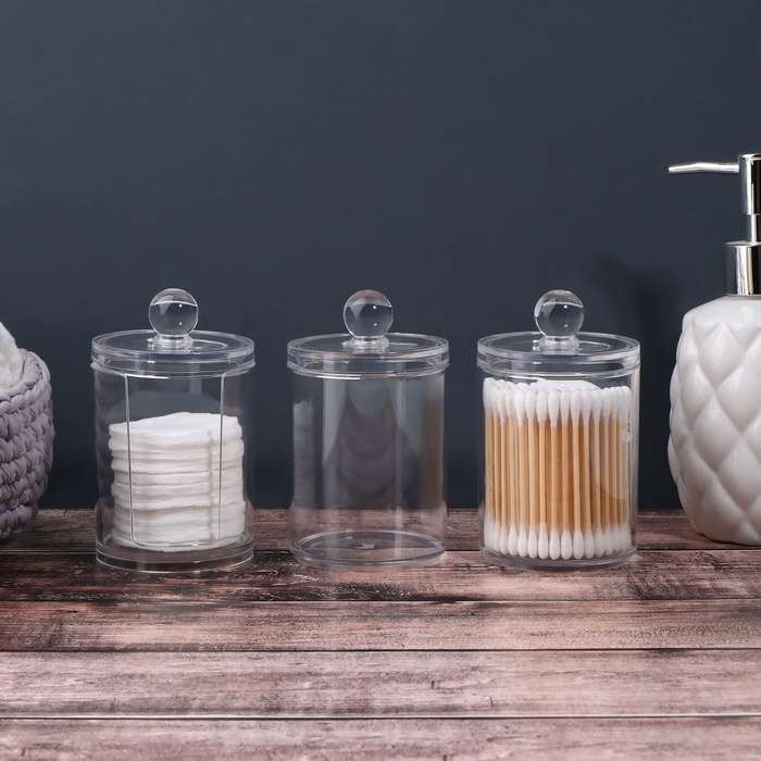 Органайзер для ватных палочек и дисков, с крышкой, 3 секции, 29 × 7 × 7см, в картонной коробке, цвет прозрачный Органайзер для ватных палочек и дисков, с крышкой, 3 секции, 29 × 7 × 7см, в картонной коробке, цвет прозрачный