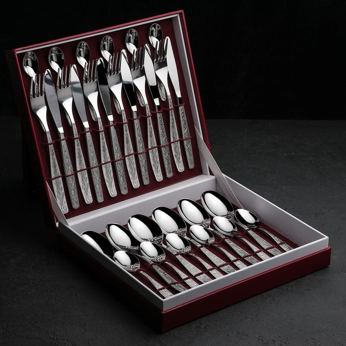 Набор столовый «Уралочка», 30 предметов, толщина 2 мм, декоративная коробка Набор столовый «Уралочка», 30 предметов, толщина 2 мм, декоративная коробка