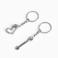 Брелок для ключей парный, &laquo;Любить тебя я буду вечно&raquo;, металл, 9 х 14 см