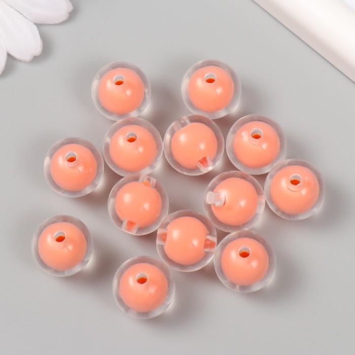 Бусины для творчества пластик "Оранж" глянец набор 30 гр  d=1,6 см