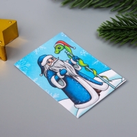 Набор открыток с семенами "Вырасти сам" "С новым годом" змеи 5*7см Набор открыток с семенами "Вырасти сам" "С новым годом" змеи 5*7см