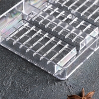 Форма для шоколада «Брикс», 20×12×2,5 см, 4 ячеек 8,5×4,2×1 см, цвет прозрачный Форма для шоколада «Брикс», 20×12×2,5 см, 4 ячеек 8,5×4,2×1 см, цвет прозрачный