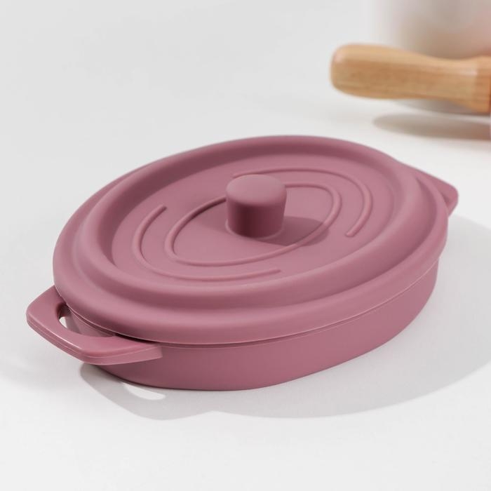 Кокотница - форма для запекания складная Доляна &laquo;Юзи&raquo;, силикон, 16,5&times;11&times;7,5 см, цвет МИКС