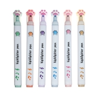 Набор маркеров-текстовыделителей 6 цветов, "Лапки" Набор маркеров-текстовыделителей 6 цветов, "Лапки"