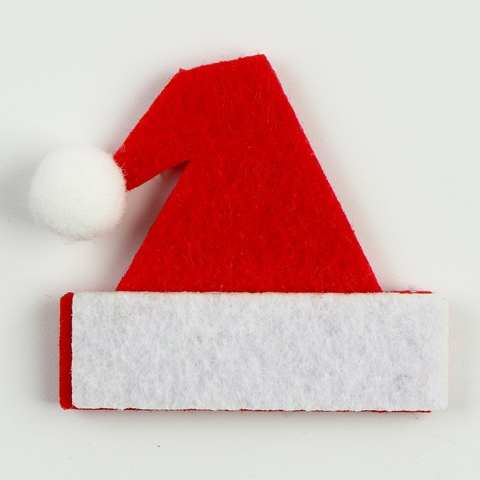 Новый год! Набор фетровых деталей для декора &laquo;Шапки&raquo; набор 5 шт., размер 1 шт. &mdash; 4 &times; 3,8 см, двусторонний скотч