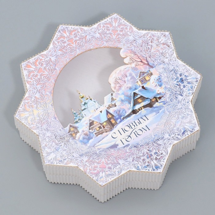 Коробка подарочная &laquo;Снежинка&raquo;, 20.5 х 21.5 х 5 см, Новый год