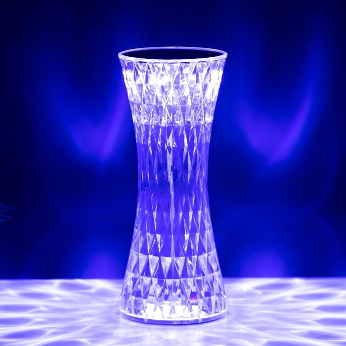 Настольная лампа с ПДУ "Кристалл" LED 16 цветов RGB сенсорная USB 8x8x19 см RISALUX