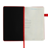 Ежедневник недатированный А5, 136 листов PREMIER, твёрдая обложка, искусственная кожа, ляссе, магнитный хлястик, бежевый блок 70 г/м2, красный