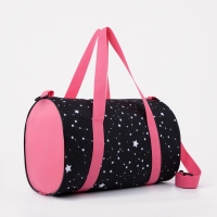 Сумка спортивная женская на молнии, длинный ремень, маленький размер, цвет чёрный/розовый Сумка спортивная женская на молнии, длинный ремень, маленький размер, цвет чёрный/розовый