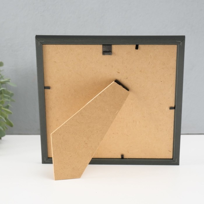 Фоторамка пластик Gallery 20х20 см, 636477-22, чёрный с серебром (пластиковый экран)