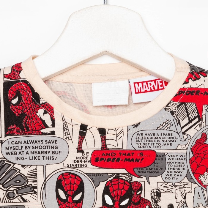 Футболка детская Marvel, цвет бежевый, рост 110-116 см (5-6 лет)