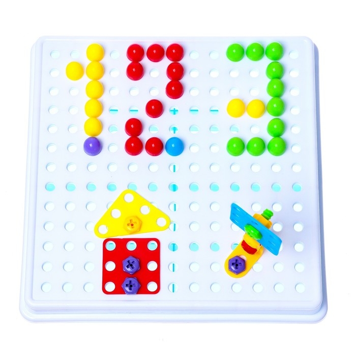 Конструктор Болтовая мозаика &laquo;Объёмные фигуры&raquo;, с отвёрткой и основанием, 189 деталей