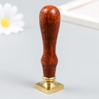 Печать для сургуча с деревянной ручкой "Цветочный орнамент" 9х2,2х2,2 см