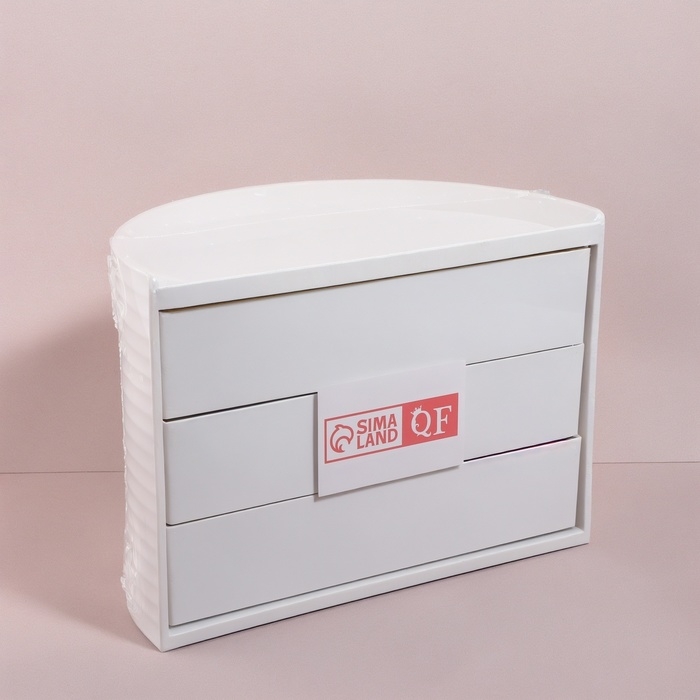 Органайзер для хранения, вращающийся, 3 секции, 27 × 15 см, цвет белый Органайзер для хранения, вращающийся, 3 секции, 27 × 15 см, цвет белый