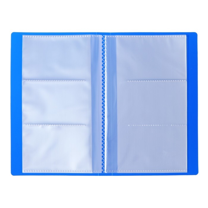 Визитница на 60 карт, 3 карты на 1 листе, обложка пластик, МИКС Визитница на 60 карт, 3 карты на 1 листе, обложка пластик, МИКС