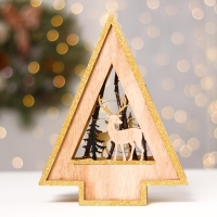 Новогодний декор с подсветкой &laquo;Ёлочка с оленем&raquo; 18&times;5.5&times;23 см