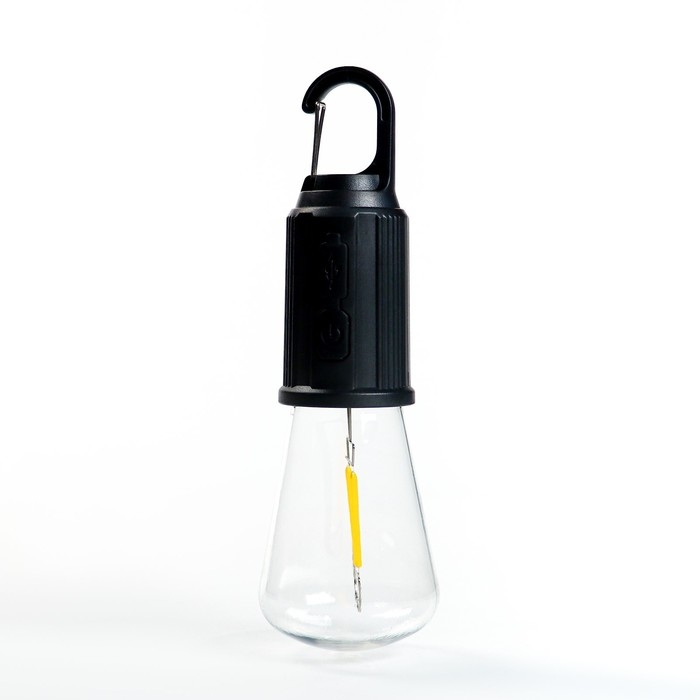 Фонарь кемпинговый аккумуляторный, 100 лм, 400 мАч, 3 режима, с карабином