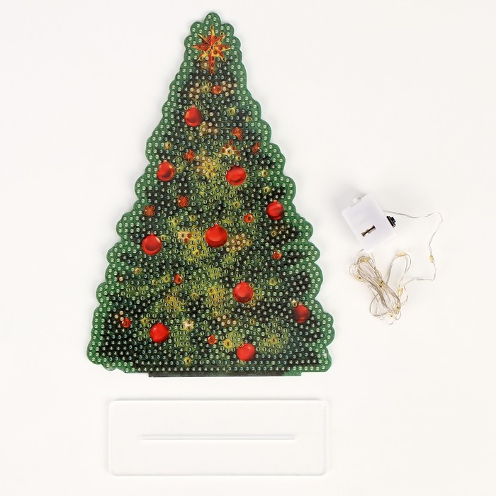 Алмазная мозаика на новый год с полным заполнением на фигурке «Ёлка», новогодний набор для творчества Алмазная мозаика на новый год с полным заполнением на фигурке «Ёлка», новогодний набор для творчества