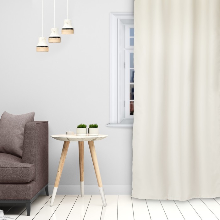 Штора портьерная &laquo;Этель&raquo; 250&times;265 см, двусторонний блэкаут, цвет Белый, пл. 240 г/м&sup2;, 100% п/э