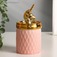 Шкатулка керамика "Золотой единорожек" 14,5х7,5х7,5 см Шкатулка керамика "Золотой единорожек" 14,5х7,5х7,5 см