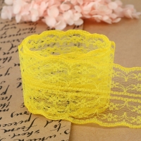 Кружево капроновое, 45 мм × 10 ± 1 м, цвет жёлтый Кружево капроновое, 45 мм × 10 ± 1 м, цвет жёлтый