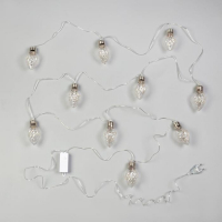 Гирлянда «Нить» 3 м с насадками «Лампочки шишки», IP20, прозрачная нить, 80 LED, свечение белое, 8 режимов, 220 В Гирлянда «Нить» 3 м с насадками «Лампочки шишки», IP20, прозрачная нить, 80 LED, свечение белое, 8 режимов, 220 В