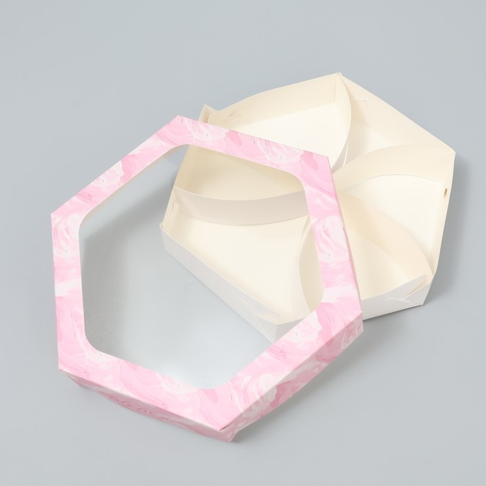 Коробка кондитерская складная, упаковка &laquo;Зефир&raquo;, 23 х 23 х 4 см