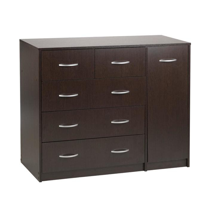 Комод 5 ящиков с дверью 1100х480х900 Венге темный Комод 5 ящиков с дверью 1100х480х900 Венге темный