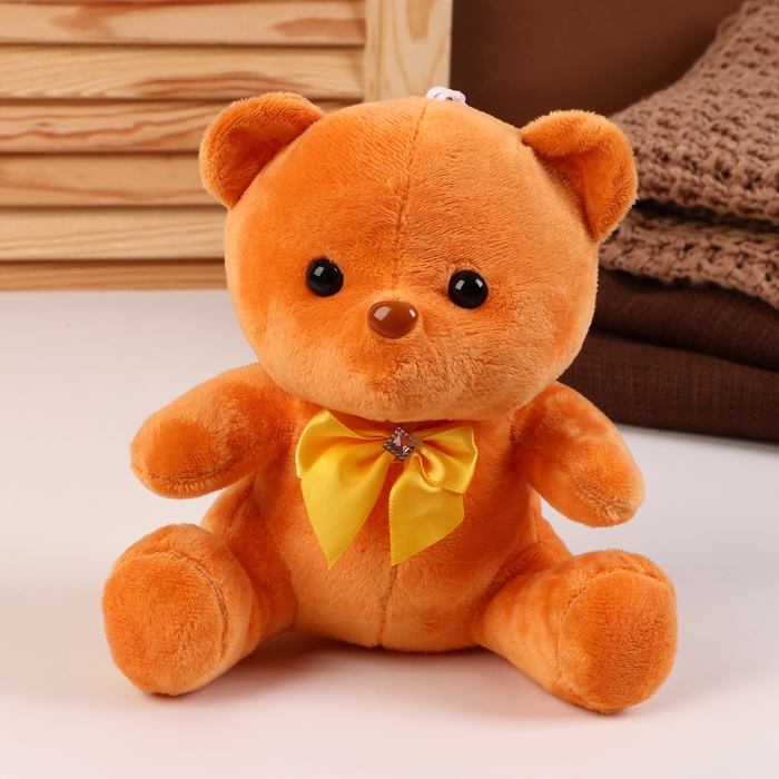 Мягкая игрушка Мягкая игрушка "Мишка" с бантиком, 20 см, цвет коричневый