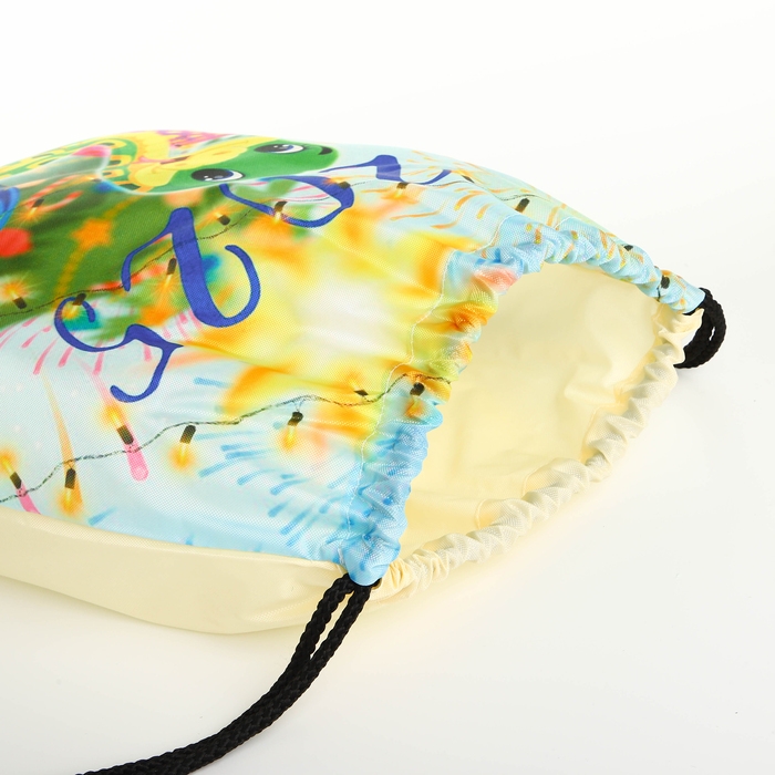 Новый год 2025. Новогодний мешок для подарков на шнурке &laquo;Змея&raquo;, символ года, цвет разноцветный