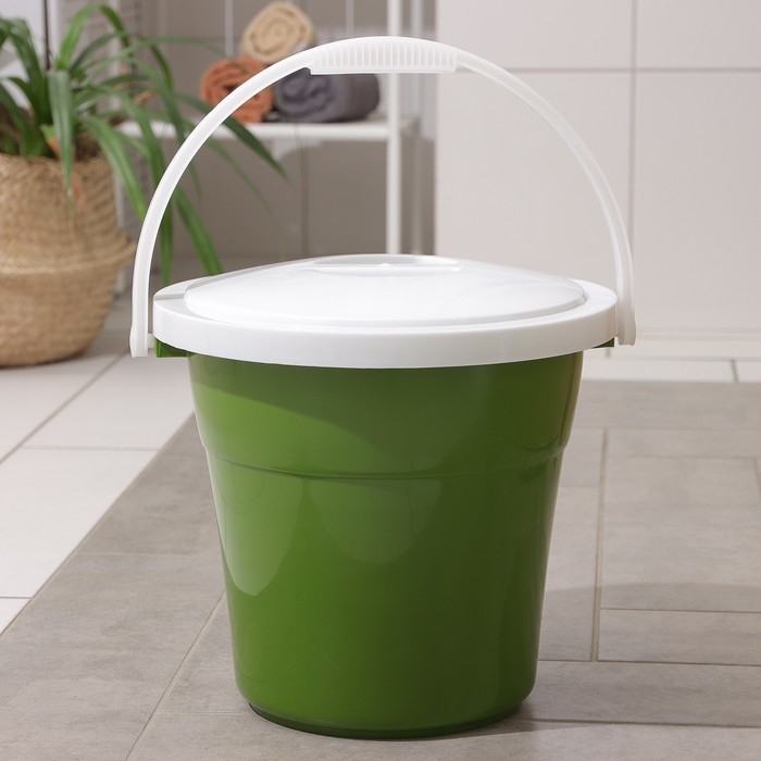 Ведро пищевое с крышкой &laquo;Евро&raquo;, 12 л, особопрочное, цвет МИКС