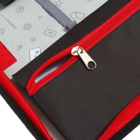 Пенал 1 секция 140 х 210 х 40 мм, откидной карман и косметичка, тканевый, Calligrata TOP Content "Крутая тачка"