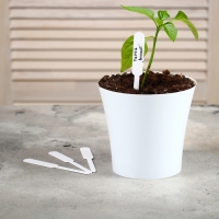 Таблички садовые для маркировки, 12 см, набор 20 шт., пластик, белые, Greengo